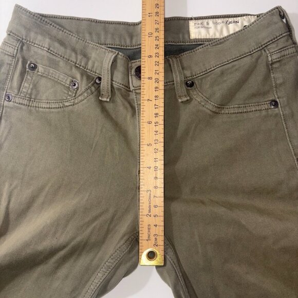 rag & bone Women's Army Green Jeans Leggings Skinny Olive Pants size 26 - Picture 9 of 13
